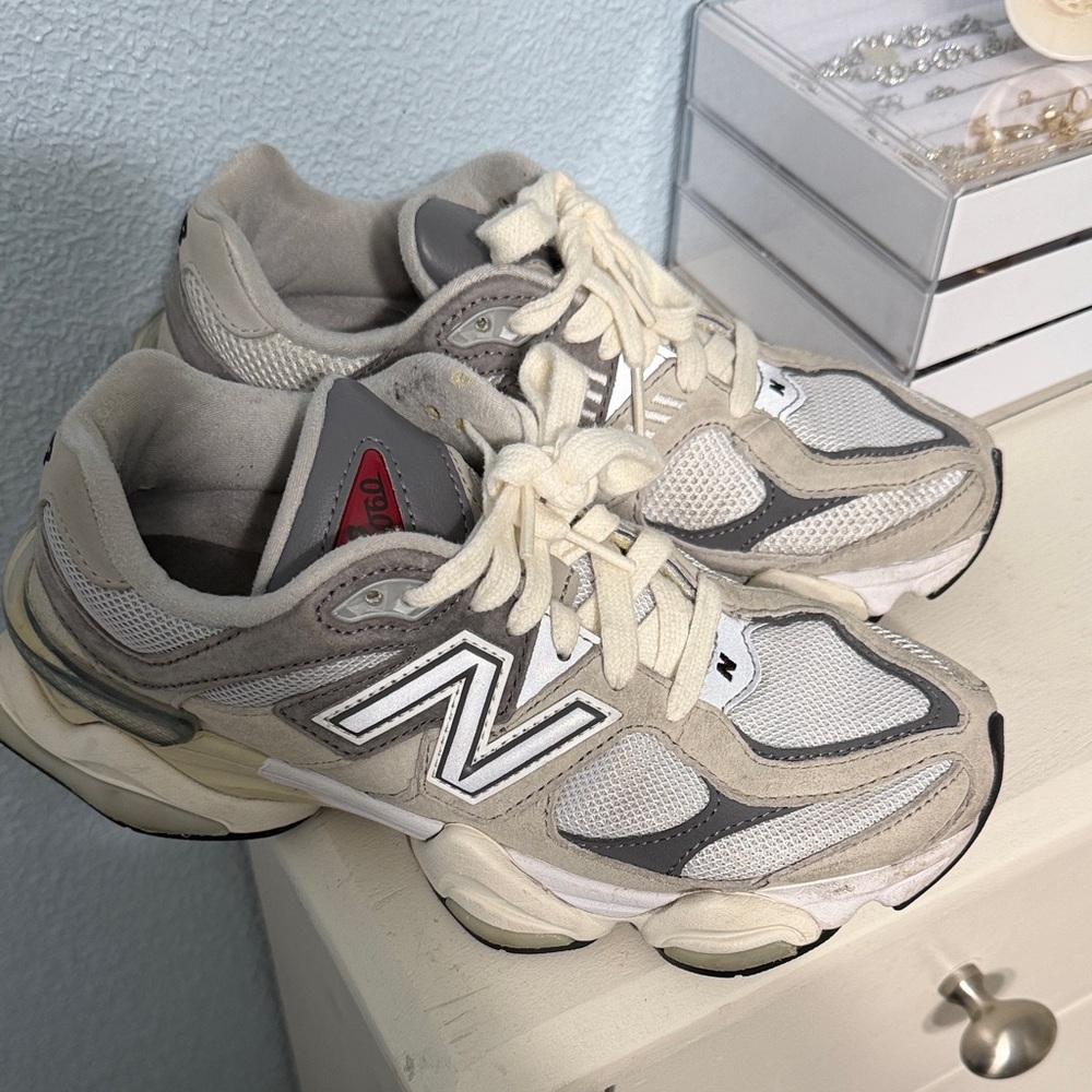 New Balance Women's Cream and Gray Sneakers